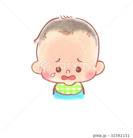 泣いている赤ちゃんのイラスト素材