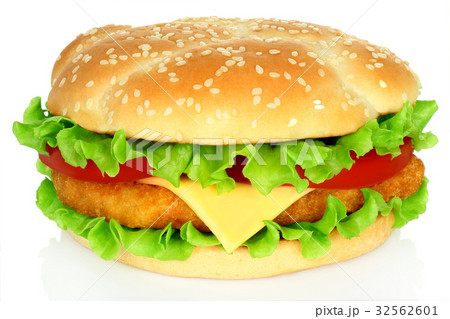 Big hamburger with chicken cutlet Big hamburger with chicken cutlet 32562601