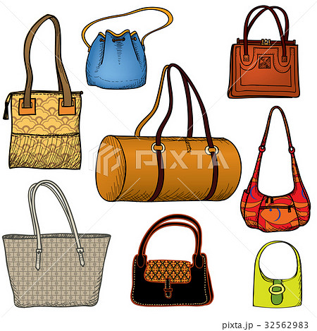 Handbags. Fashion bag set. Female purse accessory - Stock Illustration  [32562984] - PIXTA