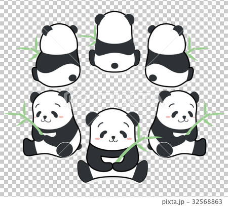 Illustration Of Bamboo And Panda Set Stock Illustration