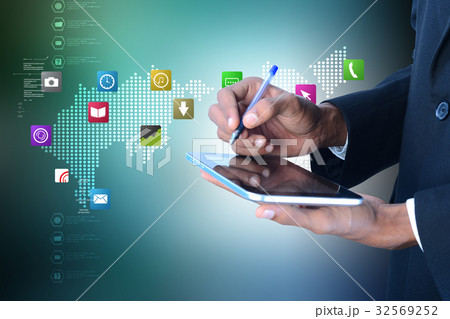 male executive using digital tablet 32569252