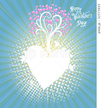 Tree Hearts frame Illustration of a Valentines Day Tree Hearts frame Illustration of a Valentines Day 32573935