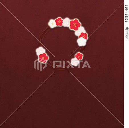 梅の輪（背景素材）_暗い赤 32574465