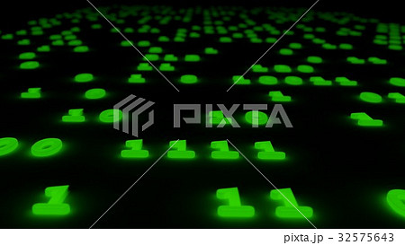 abstract binary code glow green background 3d 32575643