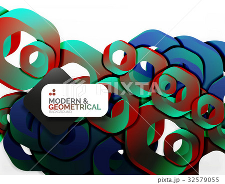 Geometric abstract background, cut chain shapes or Geometric abstract background, cut chain shapes or 32579055