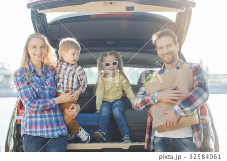 Travel by car family trip together vacation Travel by car family trip together vacation 32584061