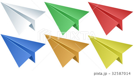 Paper airplanes in six colors 32587014