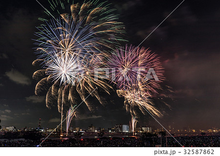 足立区花火大会17の写真素材