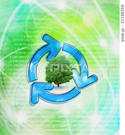 大樹とリサイクル事情のイラスト素材