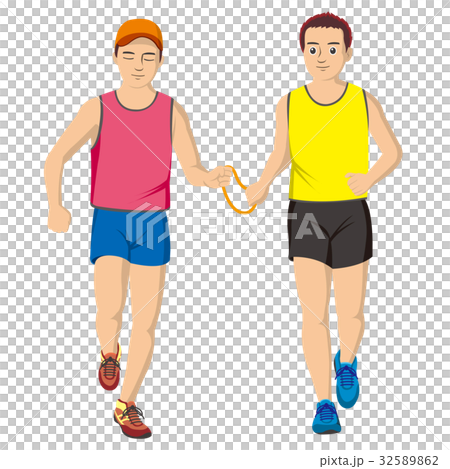 視覚障害者マラソン男性 32589862