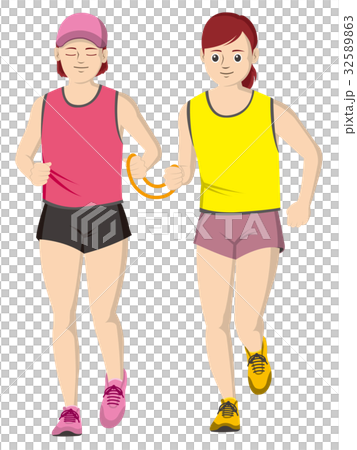 視覚障害者マラソン女性 32589863