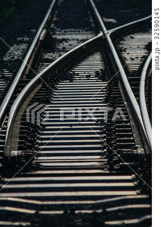 train platform at sunset 32590145