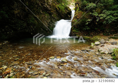 横谷峡 四つの滝 二見滝の写真素材
