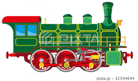 Bright cartoon steam locomotive Bright cartoon steam locomotive 32594694