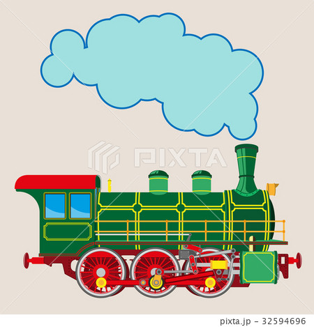 Bright cartoon steam locomotive 32594696