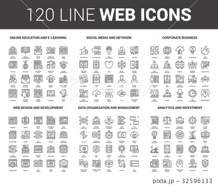 Flat Line Web Icons 32596133