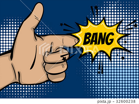 Pop Art Strong Man Hand Show Finger Bangのイラスト素材
