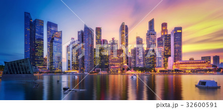Singapore skyline background 32600591
