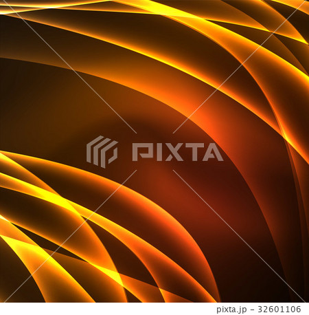 Energy lines, glowing waves in the dark, vector 32601106