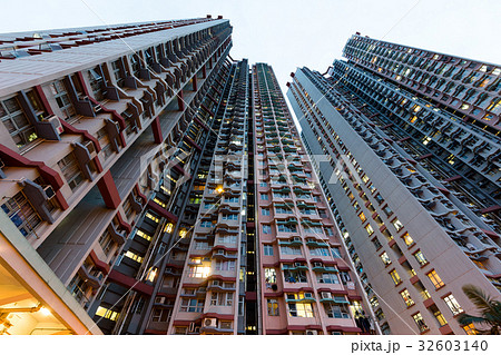 Apartment building from low angle Apartment building from low angle 32603140