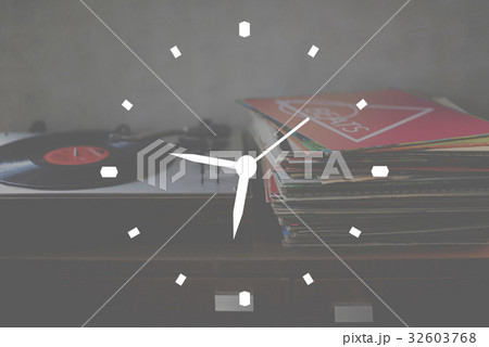 Music Clock Time Badge Banner 32603768