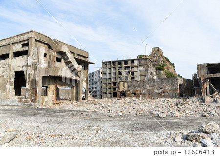 Abandoned Battleship island in Nagasaki 32606413