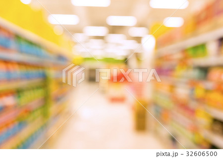 Supermarket Shelves Blurred Background 32606500