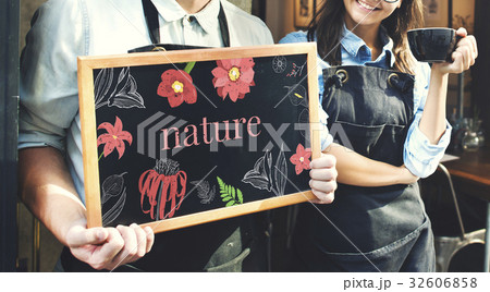 Man holding network graphic overlay board Man holding network graphic overlay board 32606858