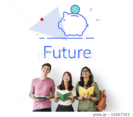Piggy Bank Money Savings Future Investment Word Graphic Piggy Bank Money Savings Future Investment Word Graphic 32607303