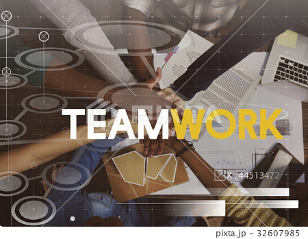 Teamwork Unity Suppott Together Word Graphic 32607985