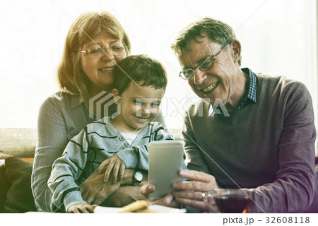 Grandparent Grandson Family Technology Digital Grandparent Grandson Family Technology Digital 32608118