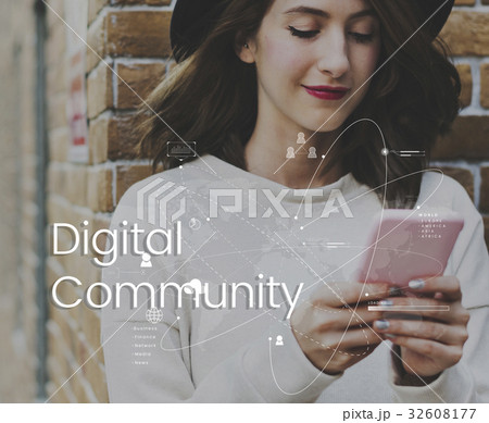 Global Network Online Communication Connection 32608177