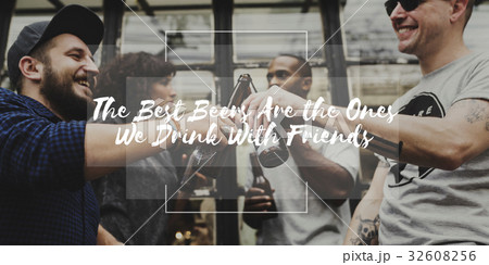 Friends Drink Beer Together Happiness Cheers 32608256