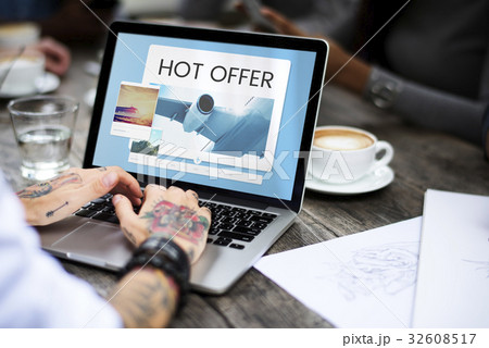 Illustration of air ticket booking for travel destination on laptop Illustration of air ticket booking for travel destination on laptop 32608517