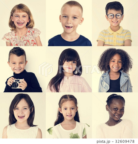 People Set of Diversity Cheerful Kids Studio Collage People Set of Diversity Cheerful Kids Studio Collage 32609478