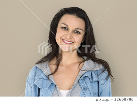 Woman Smiling Happiness Casual Studio Portrait 32609796