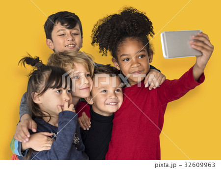 Little Children Taking Group Wefie 32609963