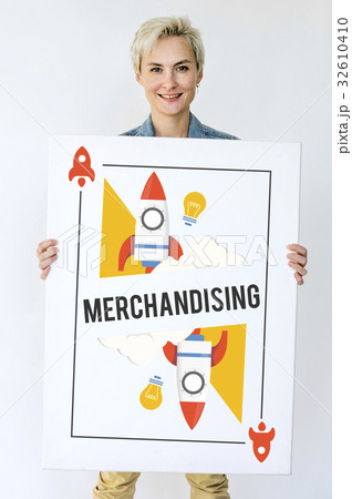Woman holding network graphic overlay billboard Woman holding network graphic overlay billboard 32610410