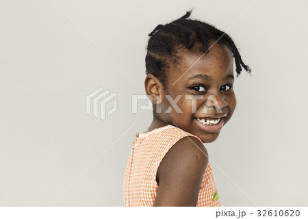 Little Girl Smile Face Expression Studio Portriat 32610620
