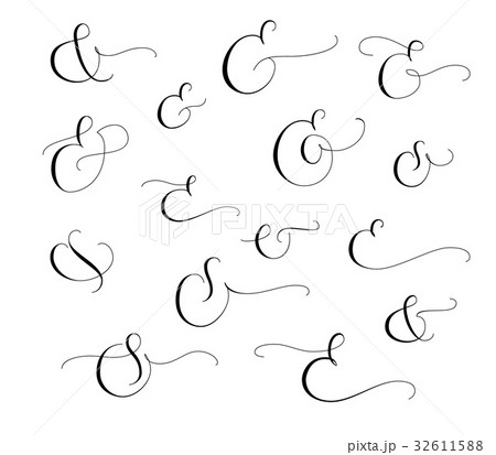 Set of custom decorative ampersands isolated on 32611588