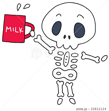 ミルク 骸骨のイラスト素材