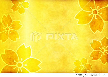 桜　年賀状　和紙　背景  32615003