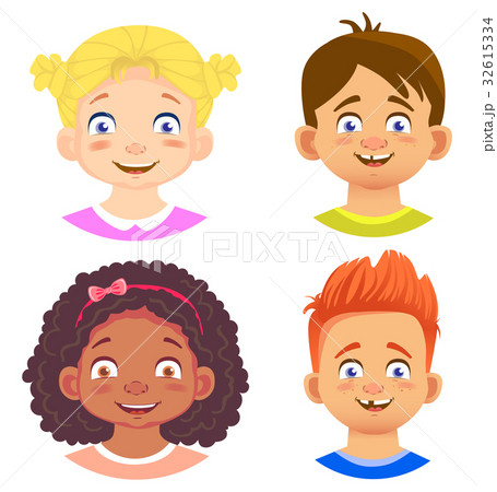Set of girls and boy character 32615334