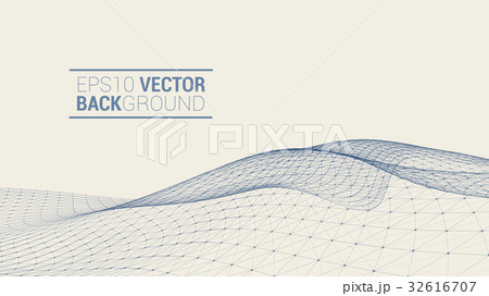 Wireframe polygonal landscape 32616707