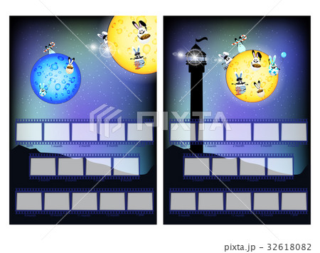 Photo frame of a lunar rabbit and a lighthouse Photo frame of a lunar rabbit and a lighthouse 32618082