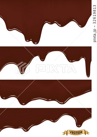 Set Of Melted Chocolate Drippingのイラスト素材