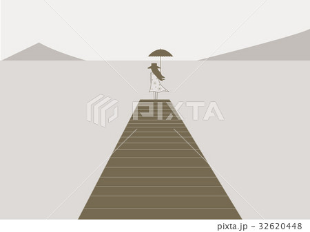 woman with an umbrella goes on the bridge woman with an umbrella goes on the bridge 32620448