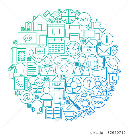 Contact Us Line Circle Design 32620712