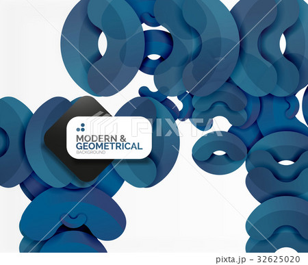 Abstract color geometric round shapes on white 32625020