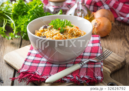 Risotto with vegetables. Risotto with vegetables. 32626792